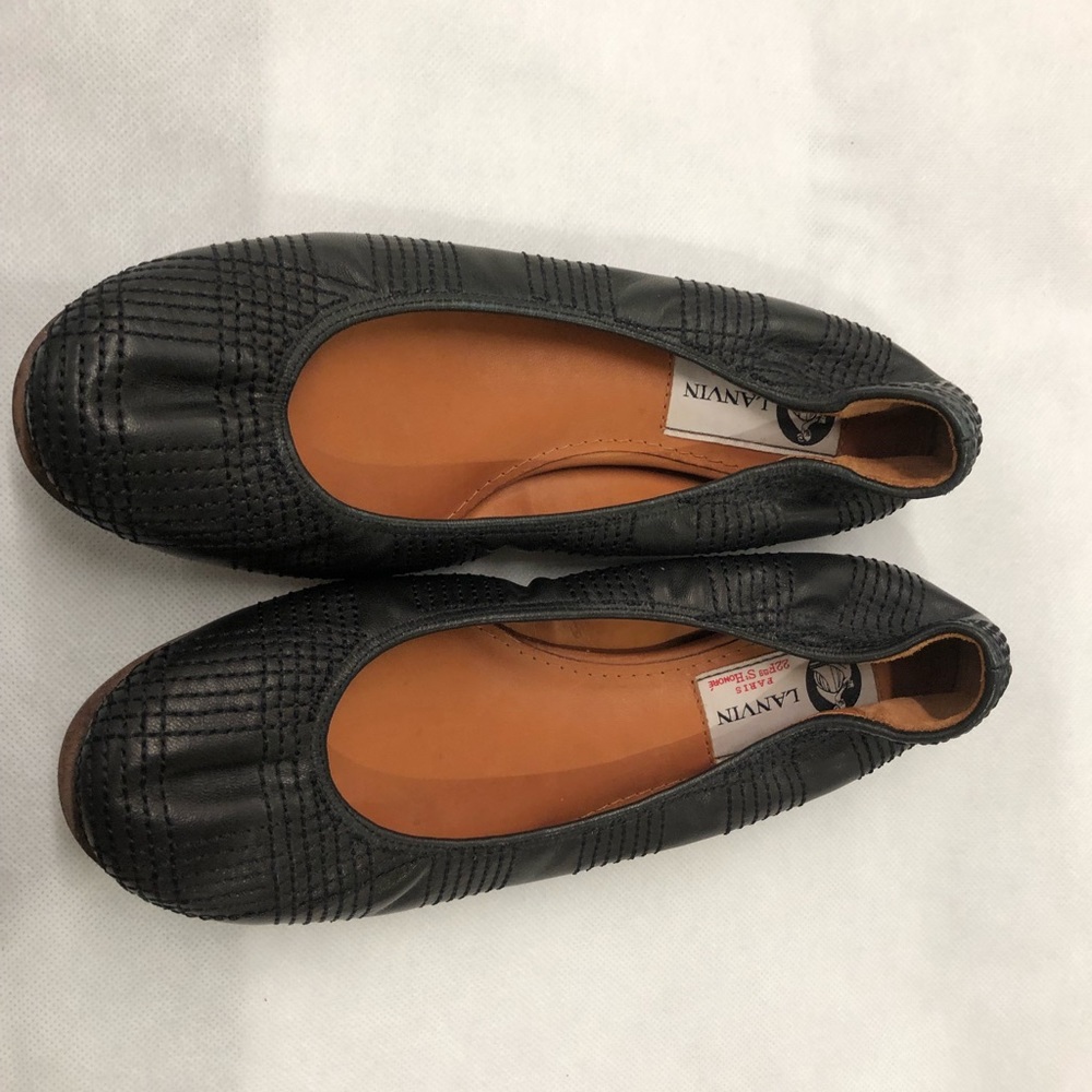 New Lanvin Flats Black Leather